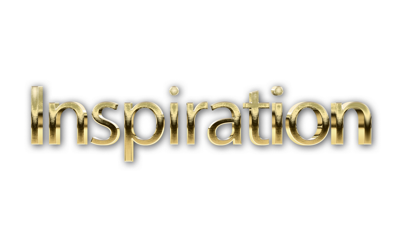 3D WORD INSPIRATION gold text effects art typography PNG images free
